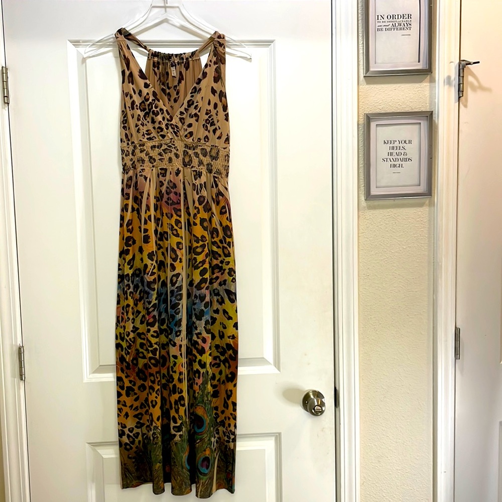 Leopard Multi Colored Sleeveless Dress